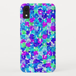 Cute blue aqua violet pinkies pattern iPhone XR case