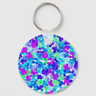 Cute blue aqua violet pinkies pattern keychain
