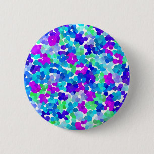 Cute blue aqua violet pinkies pattern luggage hand 2 inch round button