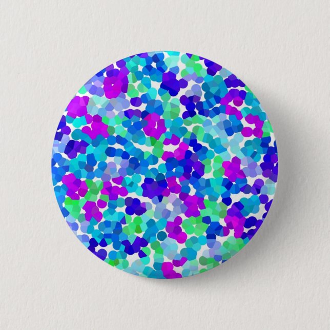 Cute blue aqua violet pinkies pattern luggage hand 2 inch round button (Front)