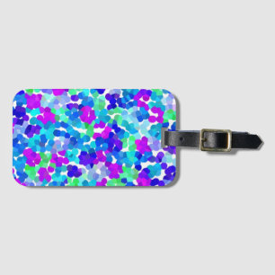 Cute blue aqua violet pinkies pattern luggage hand tag
