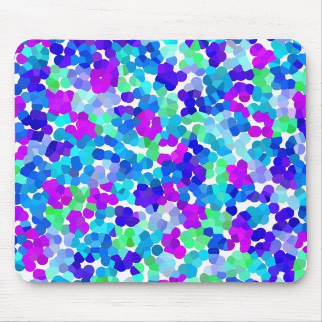 Cute blue aqua violet pinkies pattern mouse pad (Front)