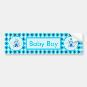 Cute Blue Baby Boy Bee Custom Bumper Sticker