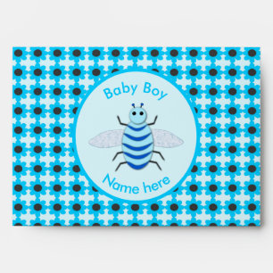 Cute Blue Baby Boy Bee Custom Envelope