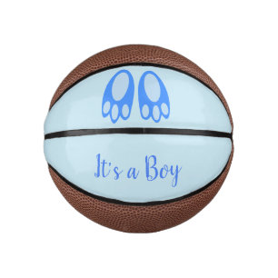 Cute Blue Baby Boy Bunny Feet Easter Custom Mini Basketball