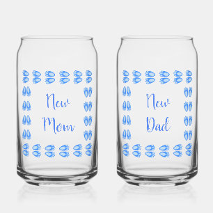 Cute Blue Baby Boy Bunny Feet Easter New Parents Can Glass