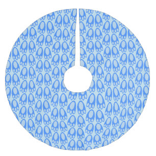 Cute Blue Baby Boy Bunny Feet Easter Patterned Brushed Polyester Tree Skirt