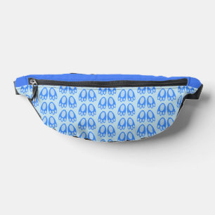 Cute Blue Baby Boy Bunny Feet Easter Patterned Fanny Pack