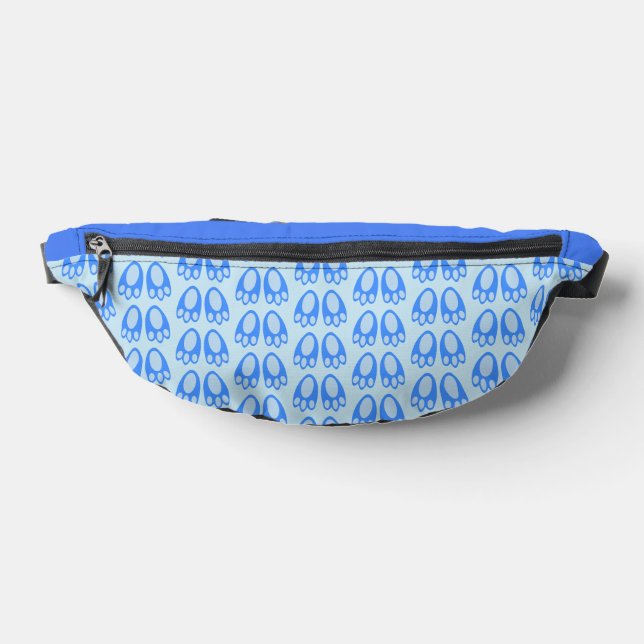 Cute Blue Baby Boy Bunny Feet Easter Patterned Fanny Pack (Lay Down)