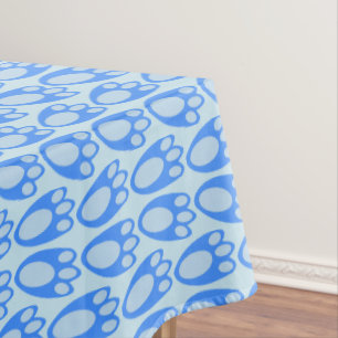 Cute Blue Baby Boy Bunny Feet Easter Patterned Tablecloth