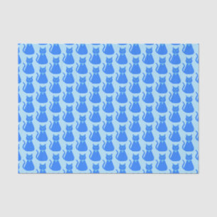 Cute Blue Baby Boy Cat Baby Shower Patterned Tissue Paper