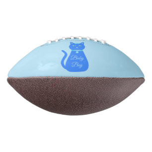 Cute Blue Baby Boy Cat Custom Gender Reveal Football