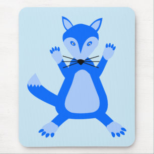 Cute Blue Baby Boy Fox Mouse Pad