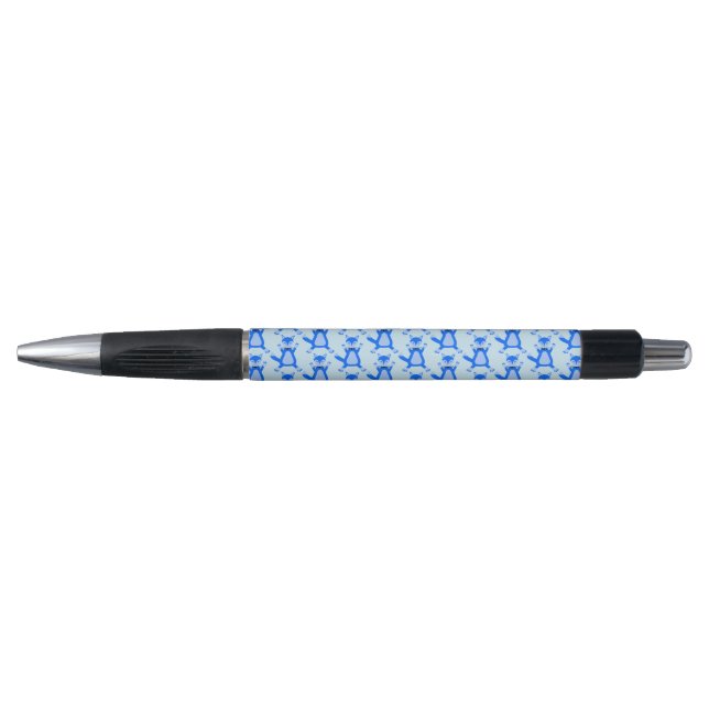Cute Blue Baby Boy Fox Patterned Pen (Front)