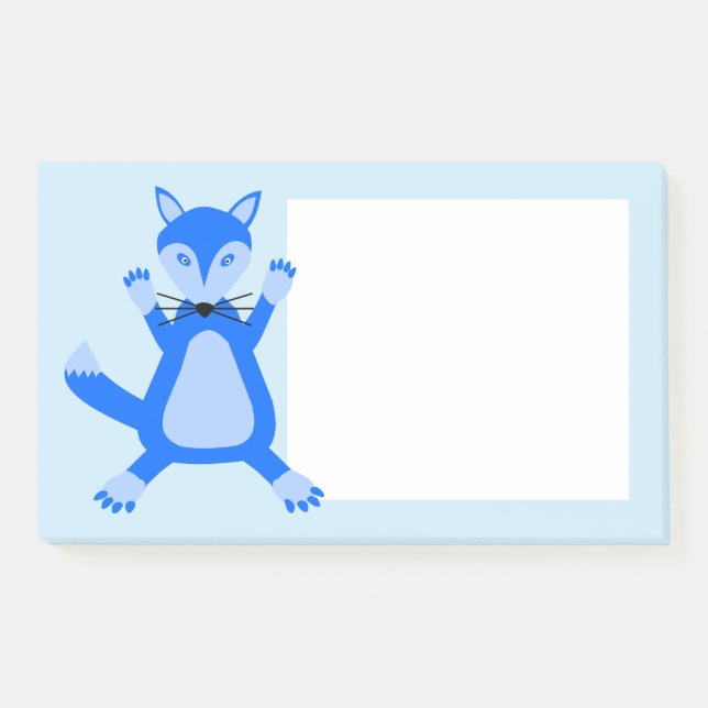 Cute Blue Baby Boy Fox Post-it Notes (Front)
