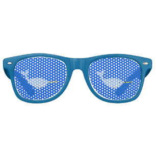 Cute Blue Baby Boy Narwhal Baby Shower Retro Sunglasses