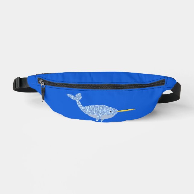 Cute Blue Baby Boy Narwhal Fanny Pack (Front)