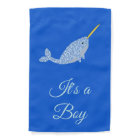 Cute Blue Baby Boy Narwhal Gender Reveal Custom