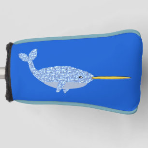 Cute Blue Baby Boy Narwhal Golf Head Cover