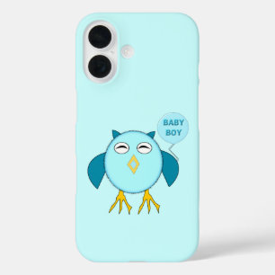 Cute Blue Baby Boy Owl iPhone 16 Case