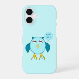 Cute Blue Baby Boy Owl iPhone 16 Case