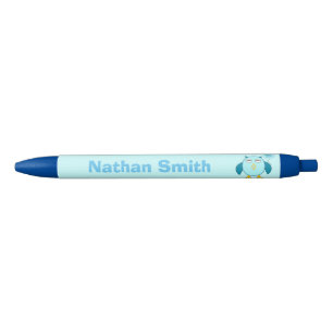 Cute Blue Baby Boy Owl Personalized Pen