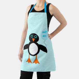 Cute Blue Baby Boy Penguin Apron