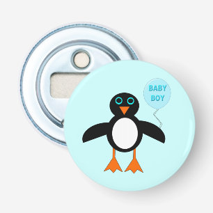 Cute Blue Baby Boy Penguin Bottle Opener