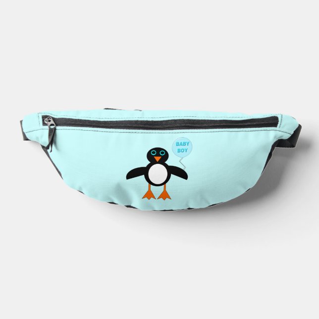 Cute Blue Baby Boy Penguin Fanny Pack (Lay Down)