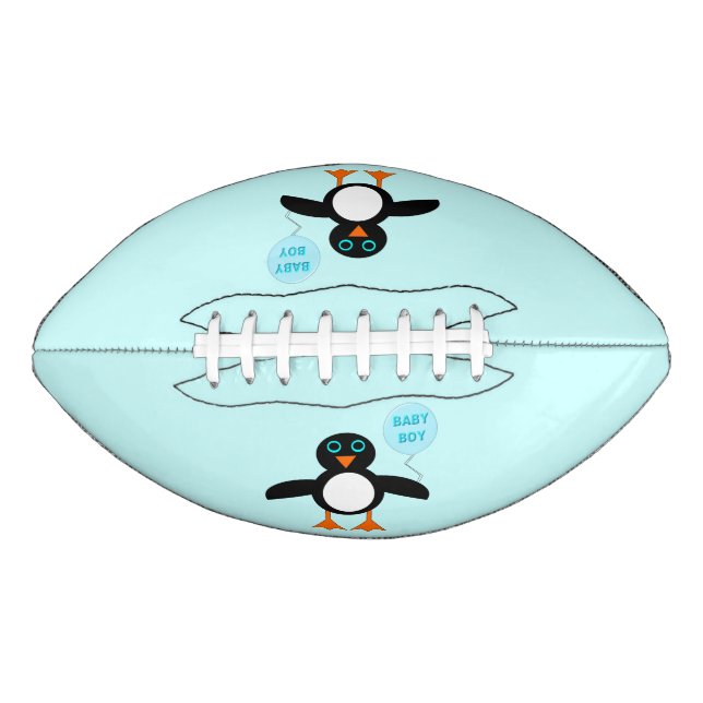 Cute Blue Baby Boy Penguin Football (Front)