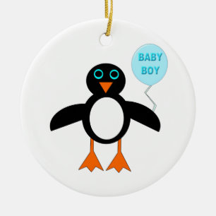 Cute Blue Baby Boy Penguin Ornament