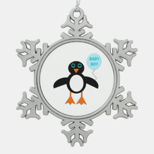 Cute Blue Baby Boy Penguin Ornament