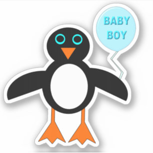 Cute Blue Baby Boy Penguin Shaped