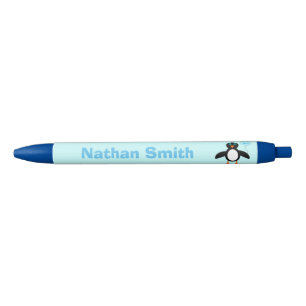 Cute Blue Baby Boy Penguin Stylo personnalisé