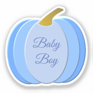 Cute Blue Baby Boy Pumpkin Custom