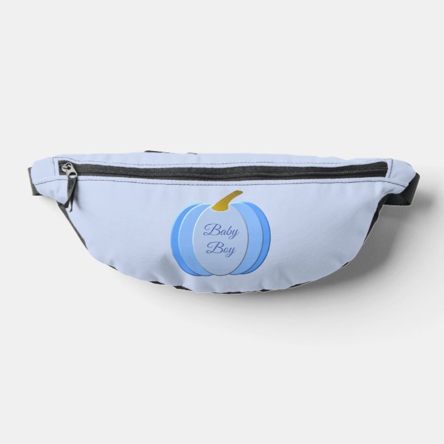 Cute Blue Baby Boy Pumpkin Custom Fanny Pack (Lay Down)