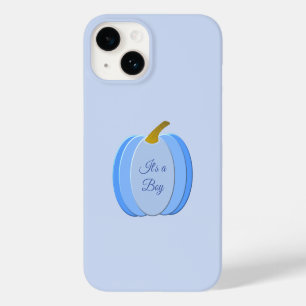Cute Blue Baby Boy Pumpkin Custom Gender Reveal Case-Mate iPhone 14 Case