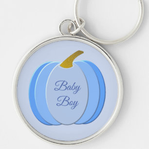 Cute Blue Baby Boy Pumpkin Custom Keychain