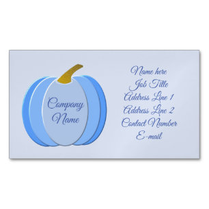 Cute Blue Baby Boy Pumpkin Custom Magnetic Business Card