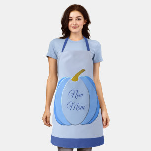 Cute Blue Baby Boy Pumpkin Custom New Mom Apron