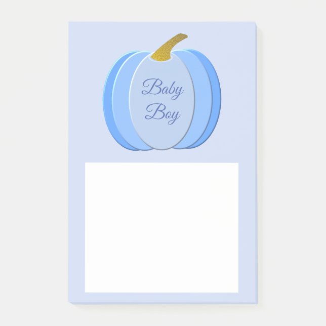 Cute Blue Baby Boy Pumpkin Custom Post-it Notes (Front)