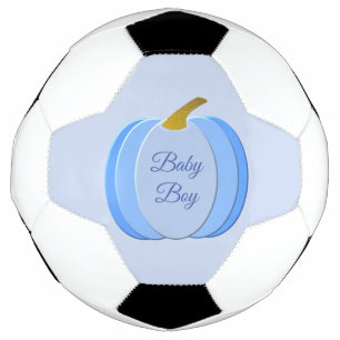 Cute Blue Baby Boy Pumpkin Custom Soccer Ball