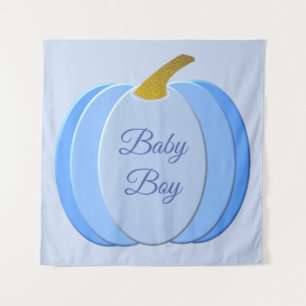 Cute Blue Baby Boy Pumpkin Custom Tapestry