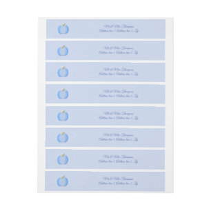 Cute Blue Baby Boy Pumpkin Custom Wraparound Address Label