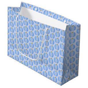 Cute Blue Baby Boy Pumpkin Patterned Large Gift Bag