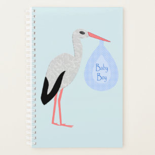 Cute Blue Baby Boy Stork