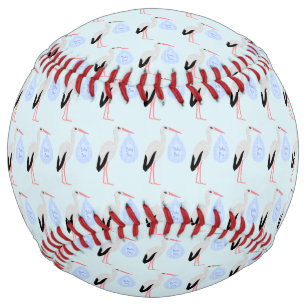 Cute Blue Baby Boy Stork Softball