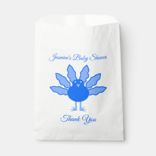 Cute Blue Baby Boy Thanksgiving Turkey Baby Shower Favour Bag