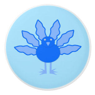 Cute Blue Baby Boy Thanksgiving Turkey Nursery Ceramic Knob