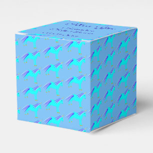 Cute Blue Baby Boy Unicorn Baby Shower Custom Favor Box